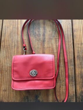 Coach Legacy Leather Mini Crossbody Bag in color Carnelian